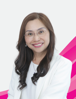Picture of Christinne Lim with background
