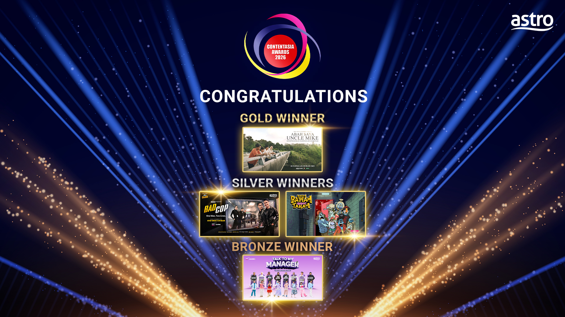 Astro Secures Multiple Wins at the ContentAsia Awards 2026